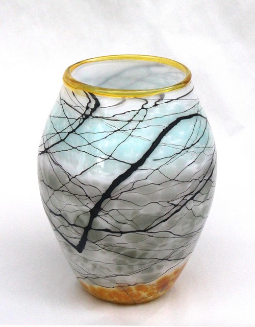Click to view detail for DB-879 Vase Grey Lightning Barrel $375